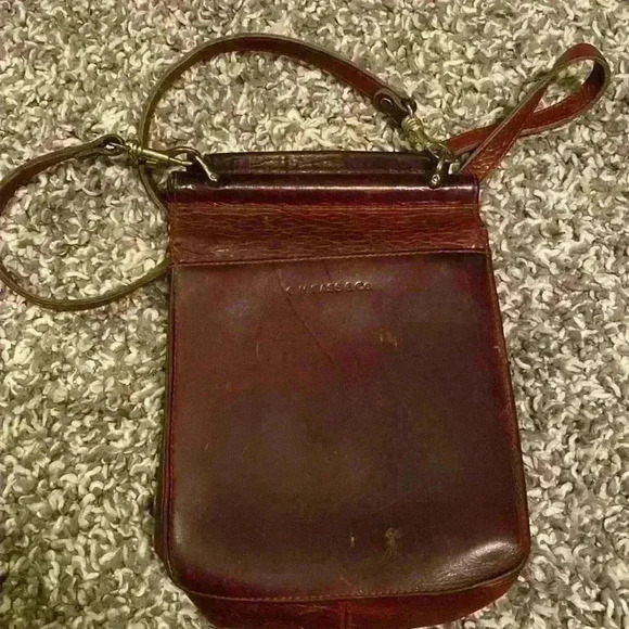 Vintage G.H. Bass & Co. Brown Leather Crossbody Bag 90s Y2K Classic Academia - Picture 10 of 16
